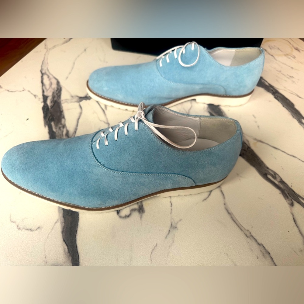 Girotti. Suede baby blue oxford. Size 13.